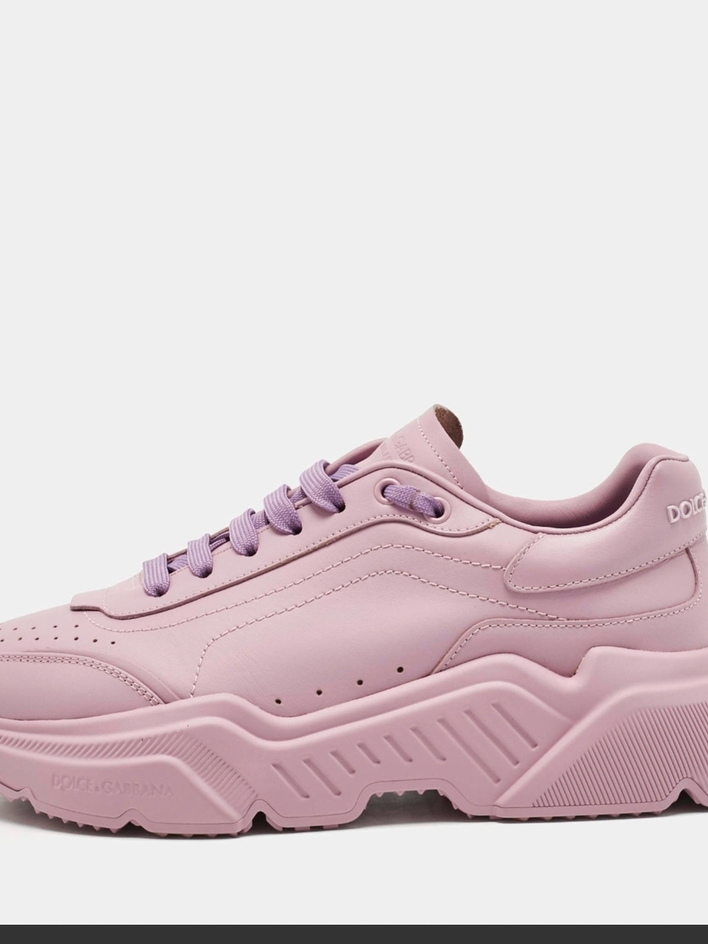 Dolce & Gabbana Pink and Lavender Women's Chunky Leather Sneaker